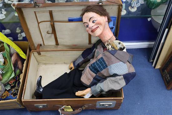 An Edwardian ventriloquists dummy, Jimmy Green, painted papier mache and wood